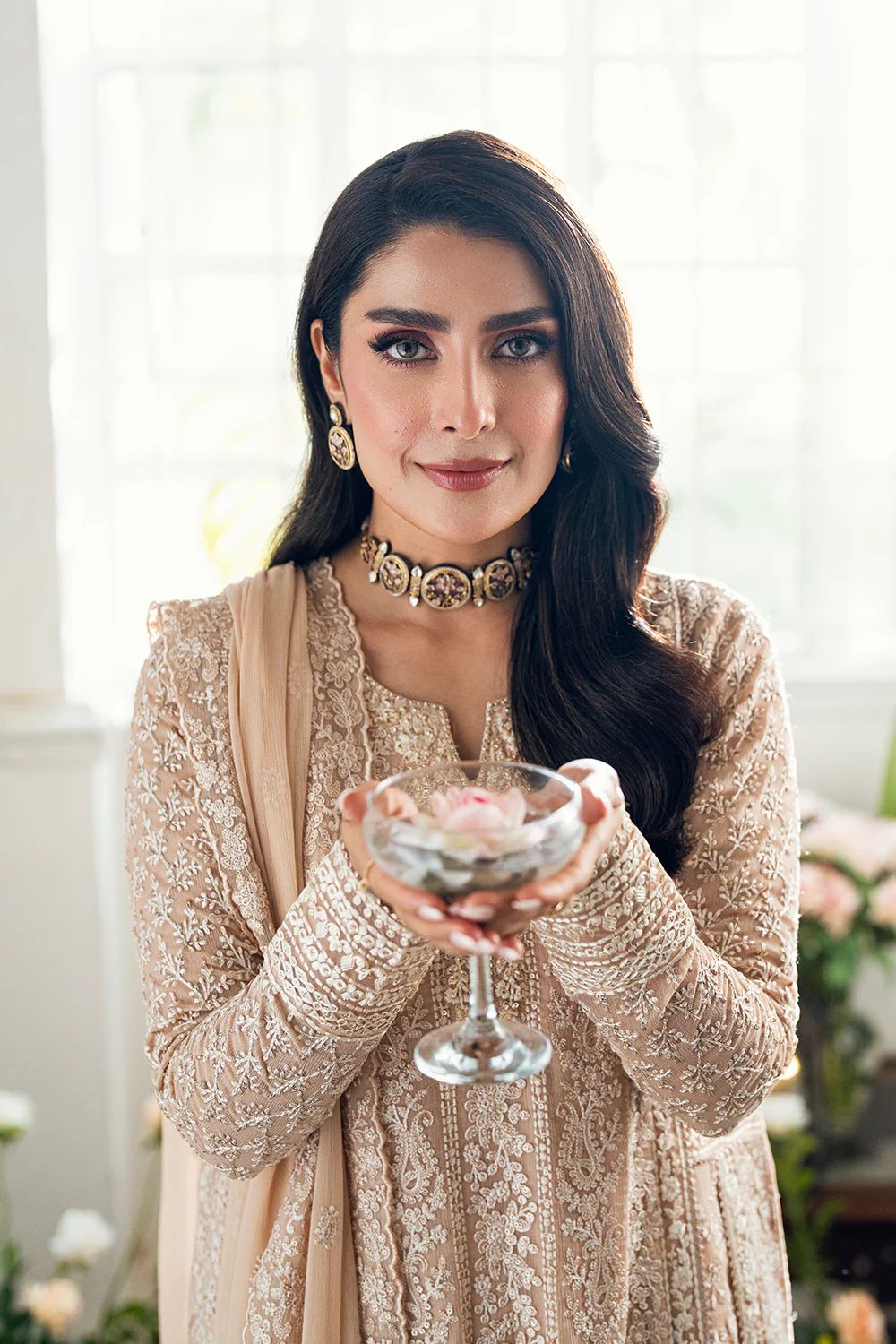 Pure Chiffon Skin Embroidered Dress - WW301