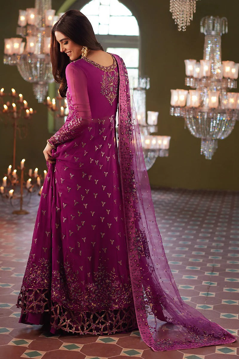 Pure Net Pink Embroidered Maxi Dress - WW311