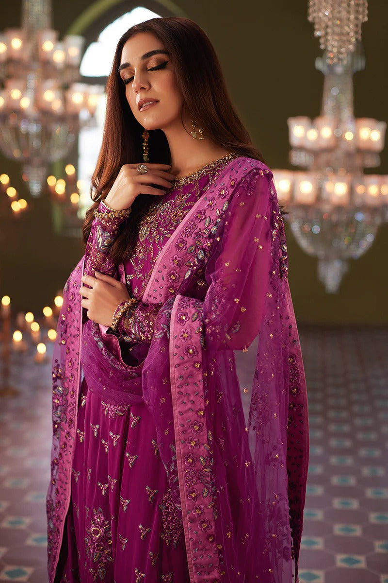 Pure Net Pink Embroidered Maxi Dress - WW311