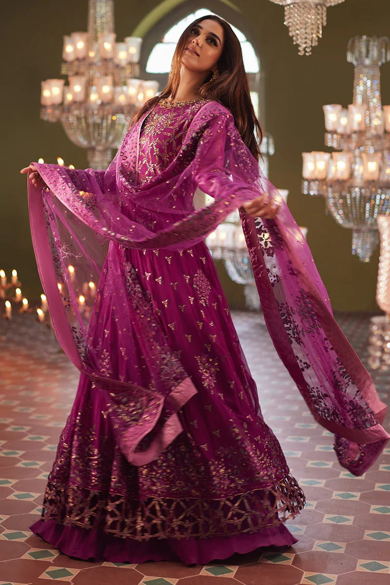 Pure Net Pink Embroidered Maxi Dress - WW311