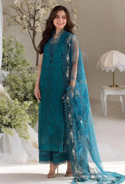 Pure Lawn Blue Embroidered Dress - LL264
