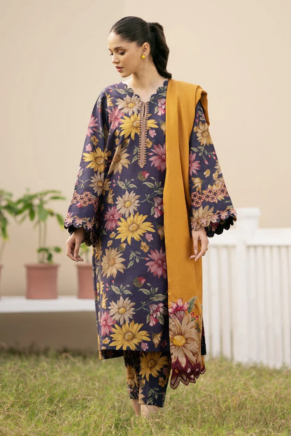Pure Lawn Digital Embroidered Dress - LL253