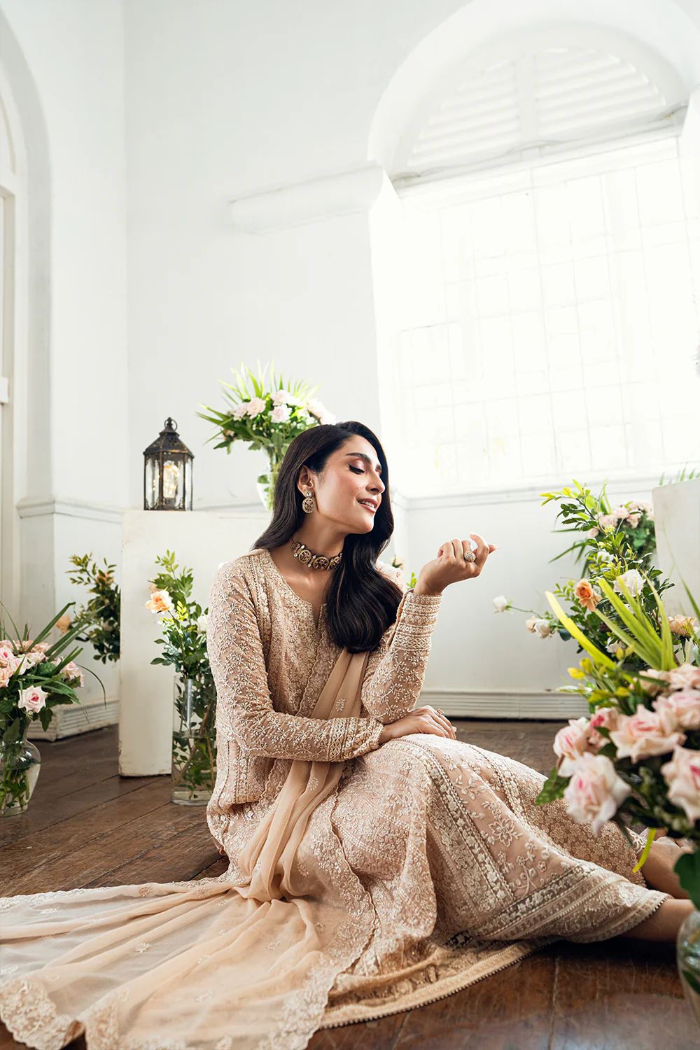 Pure Chiffon Skin Embroidered Dress - WW301