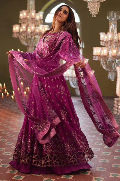Pure Net Pink Embroidered Maxi Dress - WW311