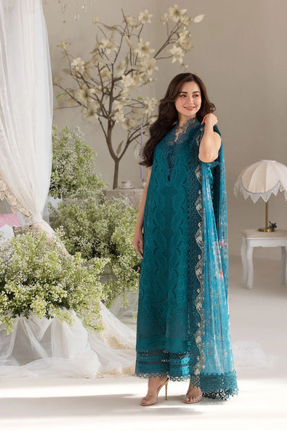 Pure Lawn Blue Embroidered Dress - LL264