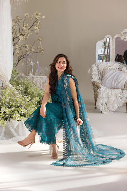 Pure Lawn Blue Embroidered Dress - LL264