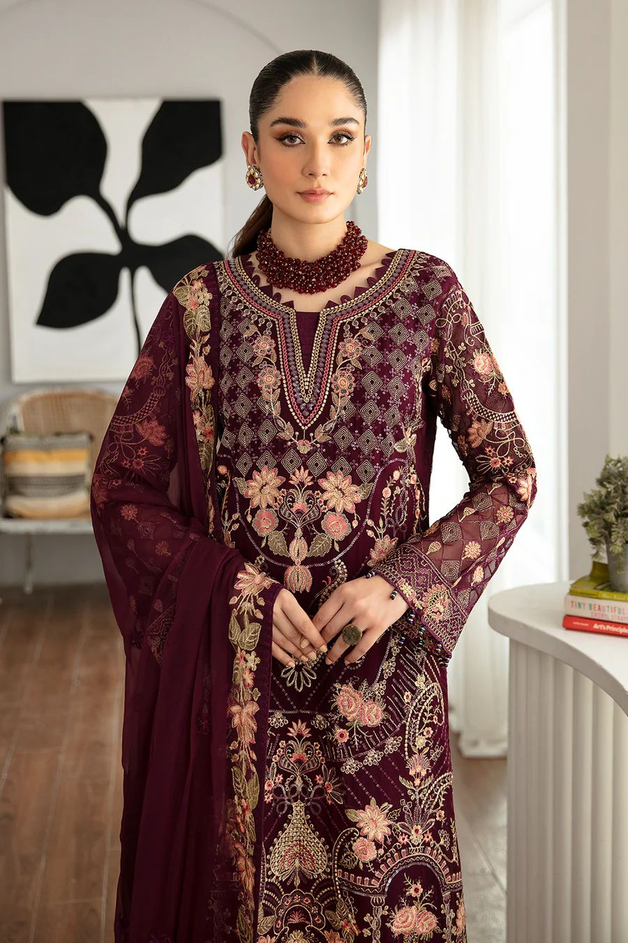 Pure Chiffon Majestic Embroidered Dress : WW101