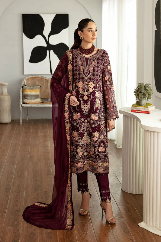 Pure Chiffon Majestic Embroidered Dress : WW101