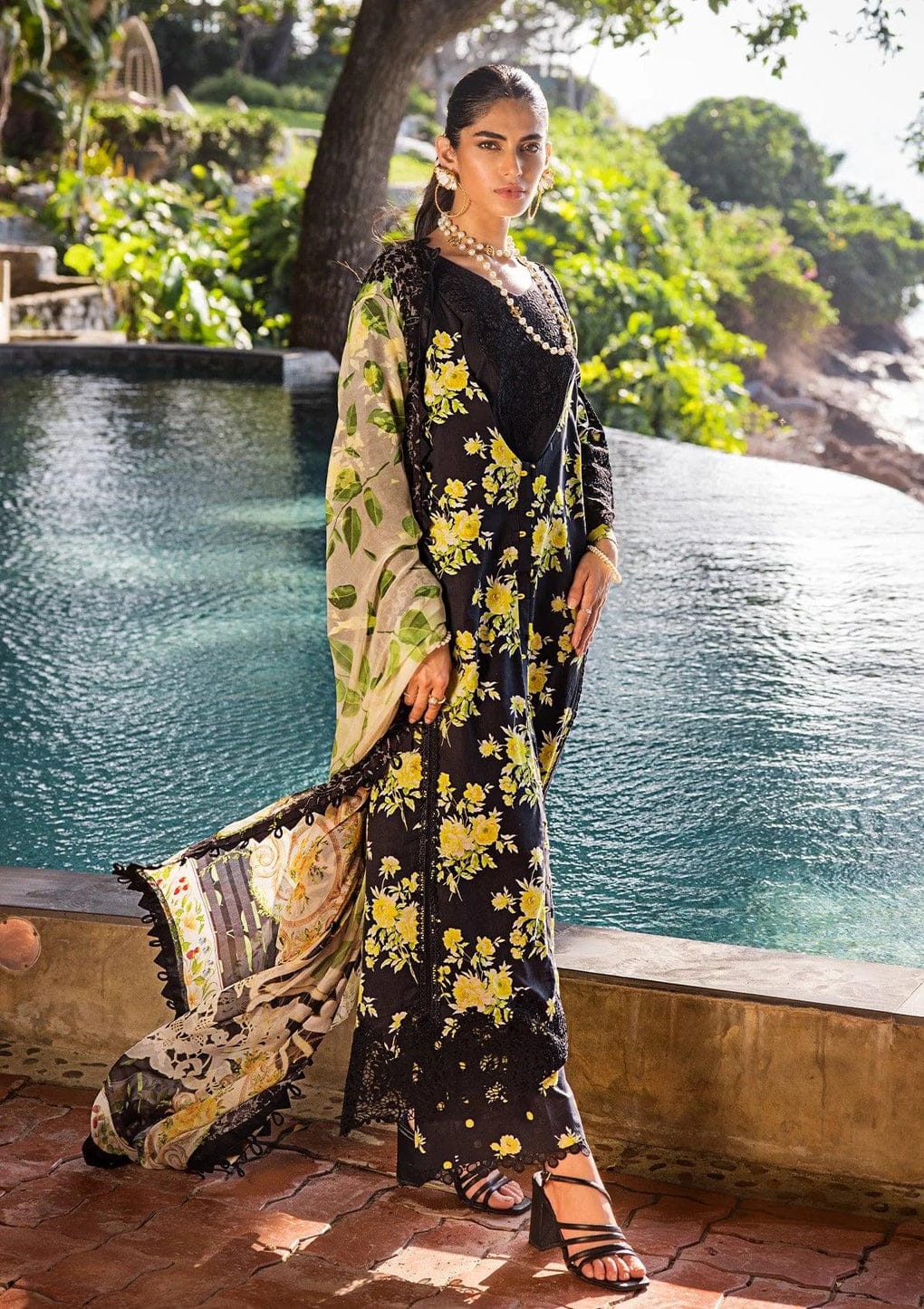 Pure Lawn Digital Embroidered Dress - LL111