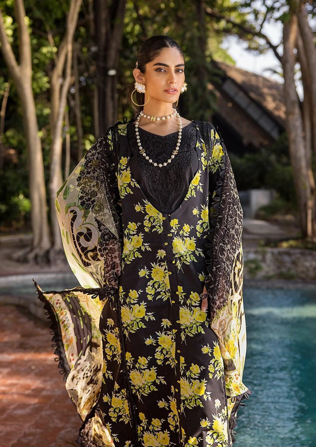 Pure Lawn Digital Embroidered Dress - LL111