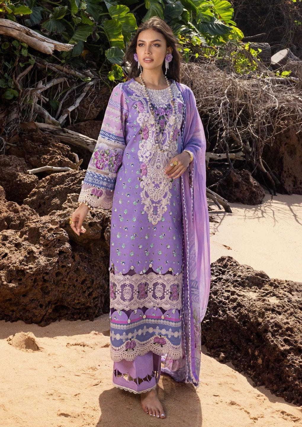Pure Lawn Digital Embroidered Dress - LL118