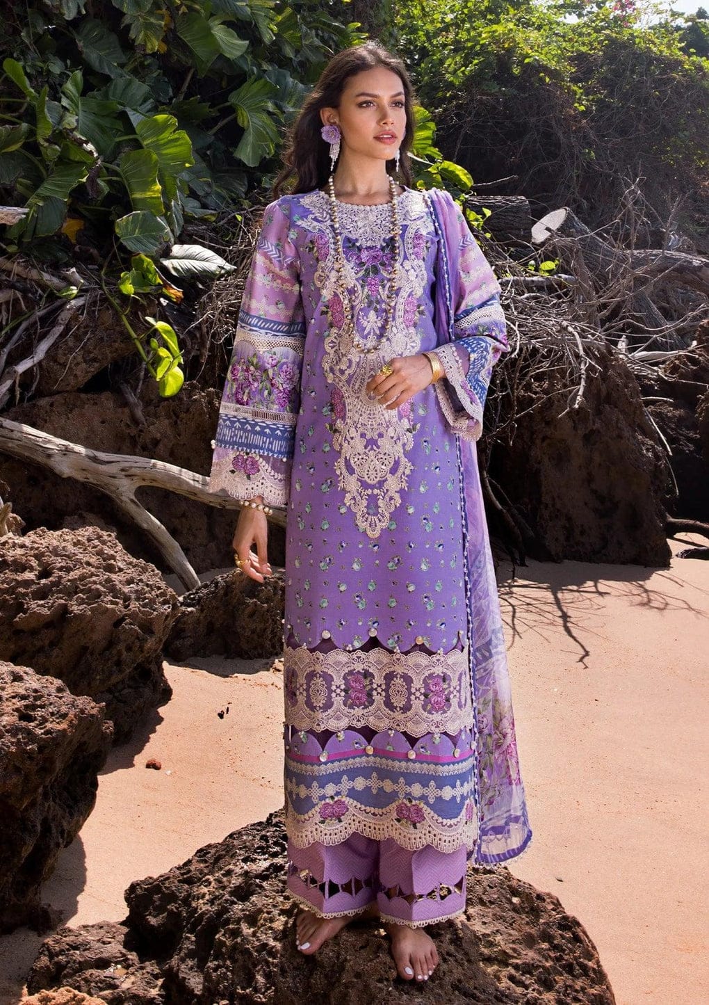 Pure Lawn Digital Embroidered Dress - LL118