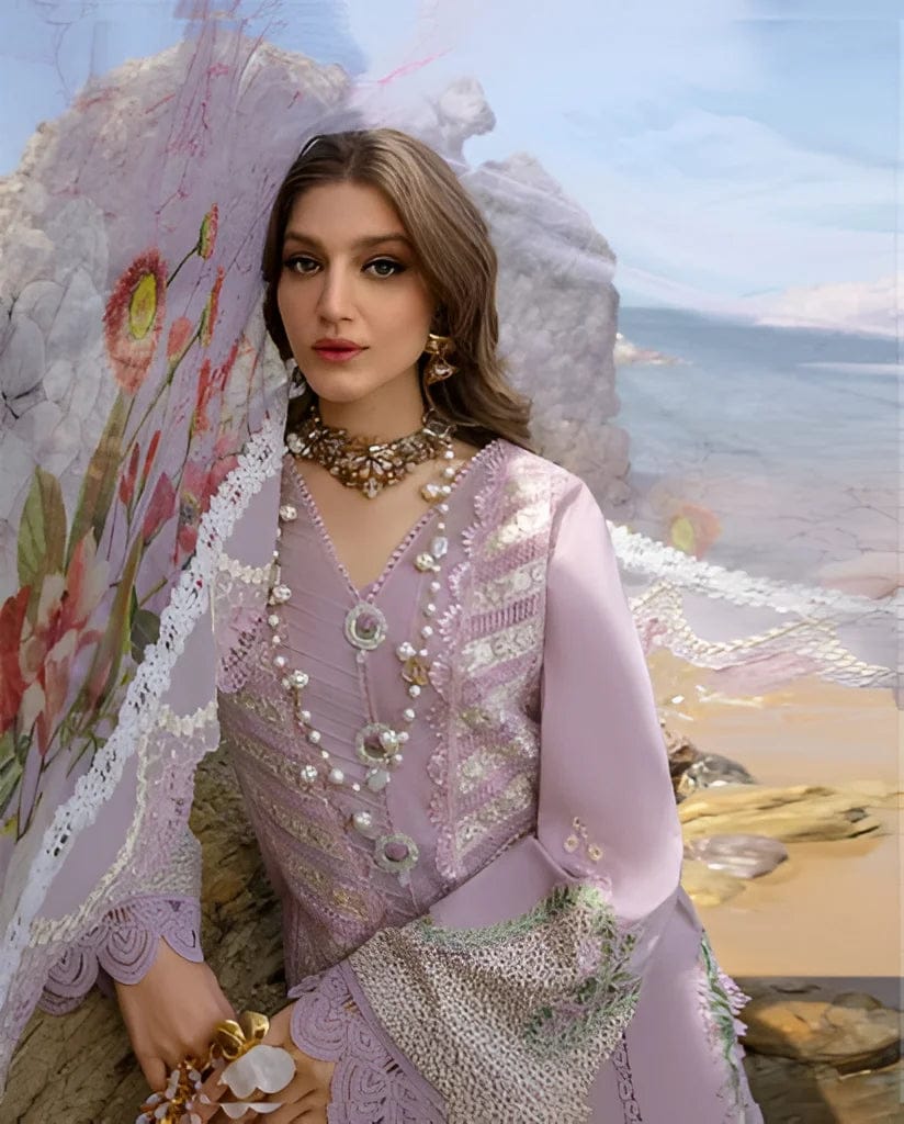 Pure Lawn Elegant Embroidered Dress - LL125