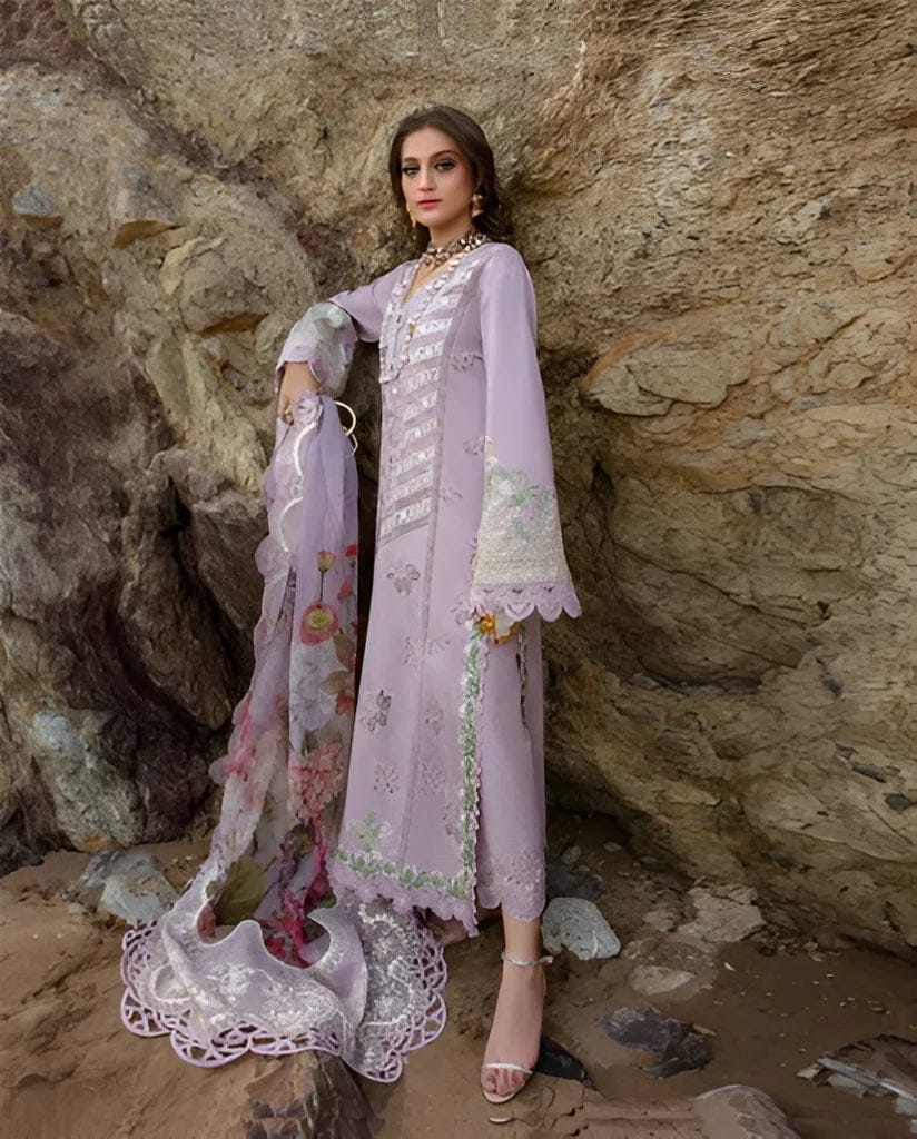 Pure Lawn Elegant Embroidered Dress - LL125