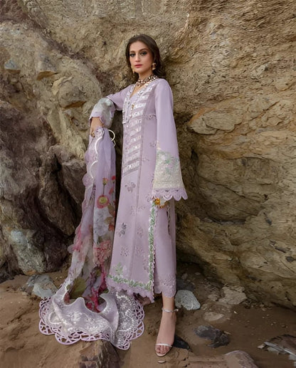 Pure Lawn Elegant Embroidered Dress - LL125