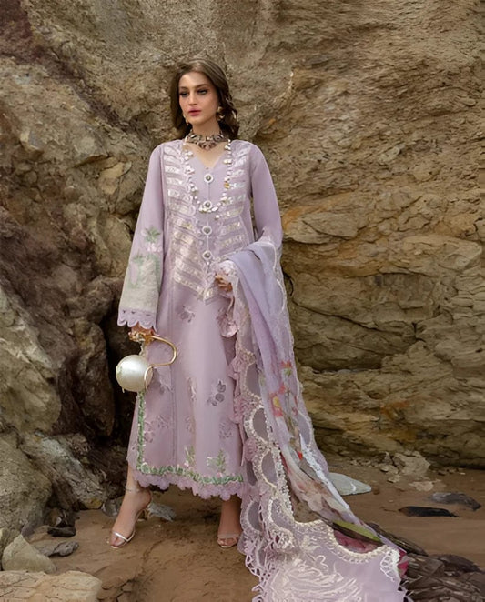 Pure Lawn Elegant Embroidered Dress - LL125