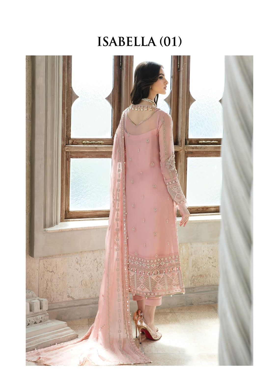 Pure Chiffon Wedding Embroidered Dress : WW120