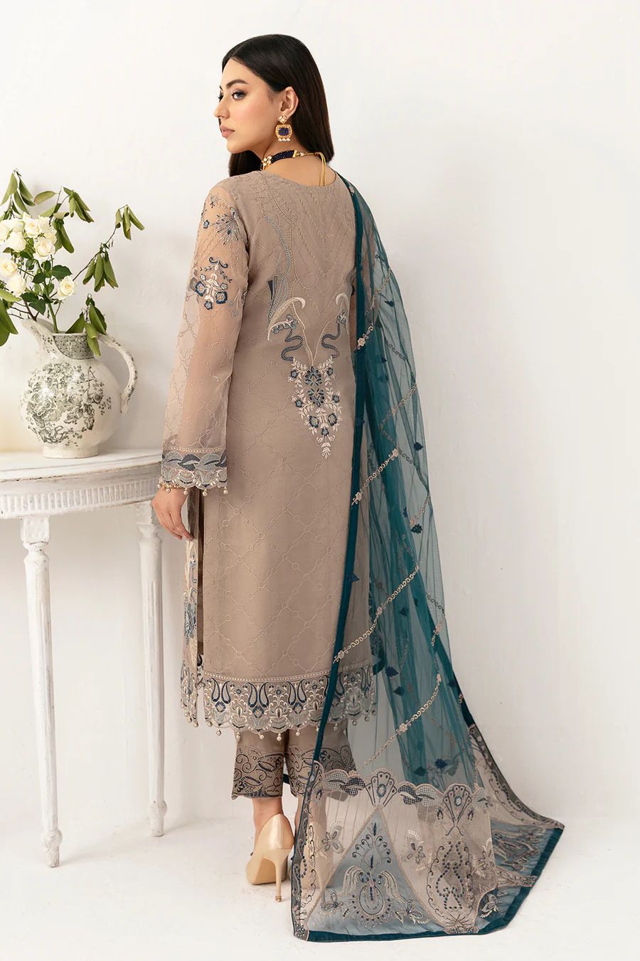 Pure Chiffon Heavy Embroidered Dress : WW121
