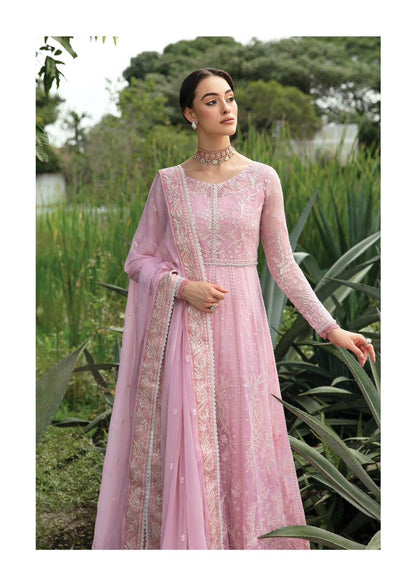 Pure Chiffon Pink Embroidered Dress : WW122