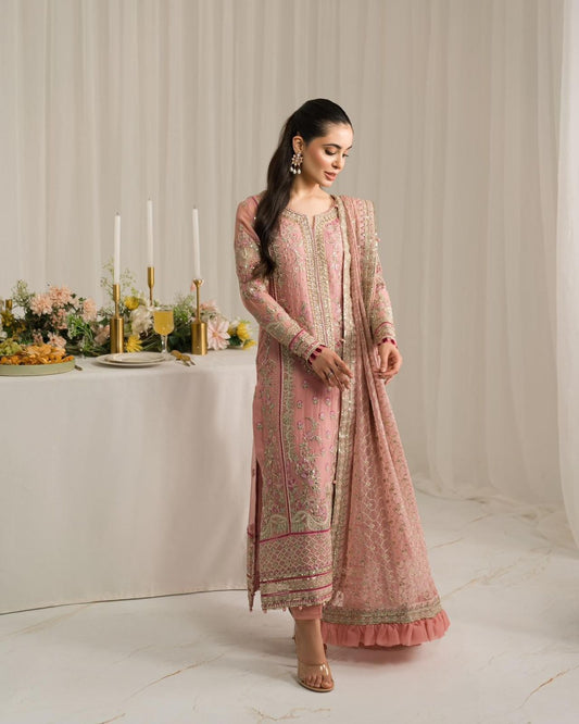 Pure Chiffon Wedding Embroidered Dress : WW193