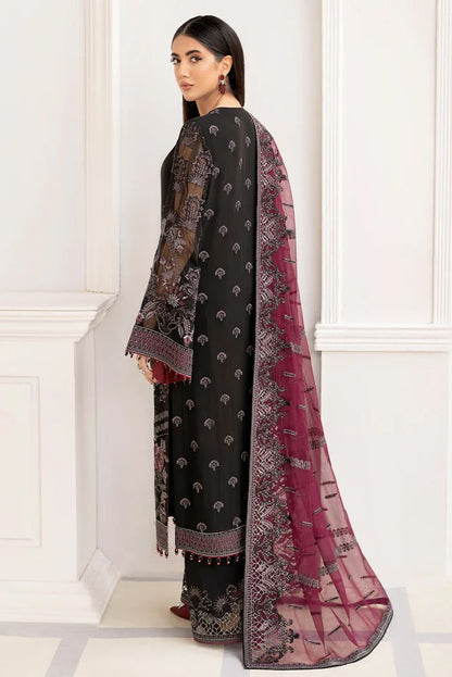 Pure Chiffon Black Embroidered Dress : WW177