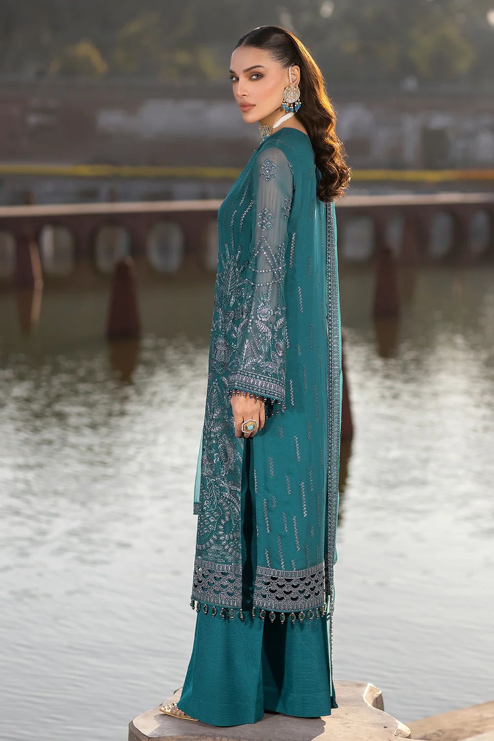 Pure Chiffon Majestic Embroidered Dress : PW191