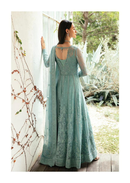 Pure Chiffon Sky Blue Embroidered Dress - WW243