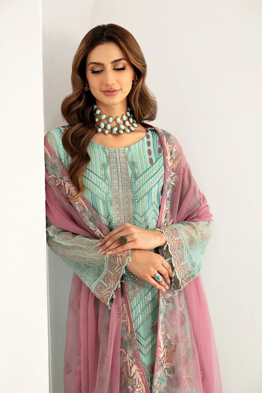 Pure Chiffon Elegant Embroidered Dress : PW204