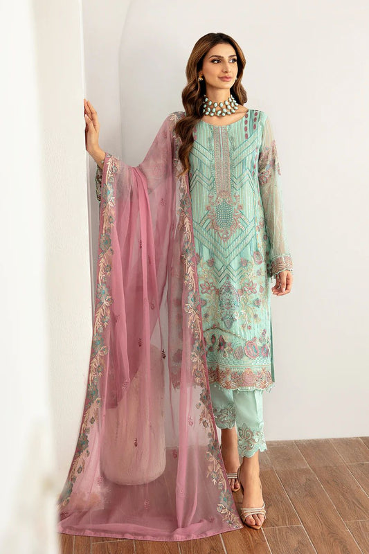Pure Chiffon Elegant Embroidered Dress : PW204