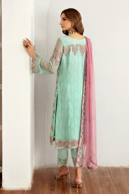 Pure Chiffon Elegant Embroidered Dress : PW204