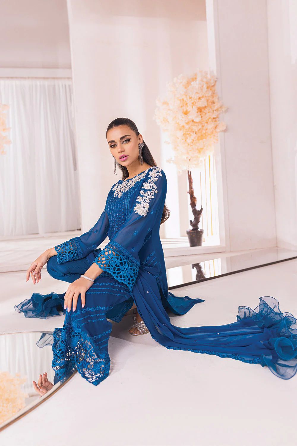 Pure Chiffon Elegant Embroidered Dress : PW203