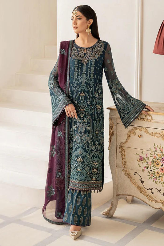 Pure Chiffon Majestic Embroidered Dress - WW286