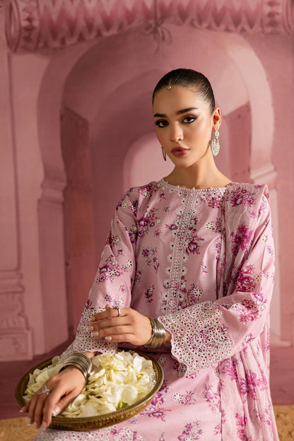 Pure Shamouse Silk Pink Embroidered Dress - PW2267