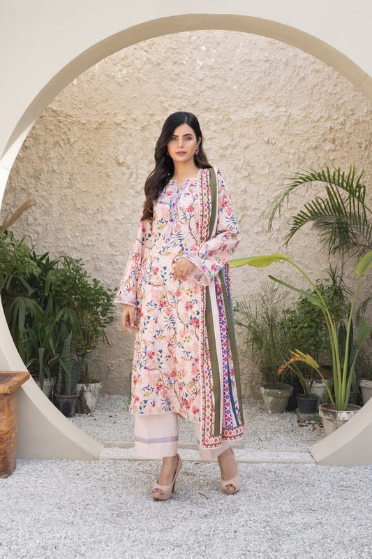 Pure Lawn Digital Embroidered Dress - LL216