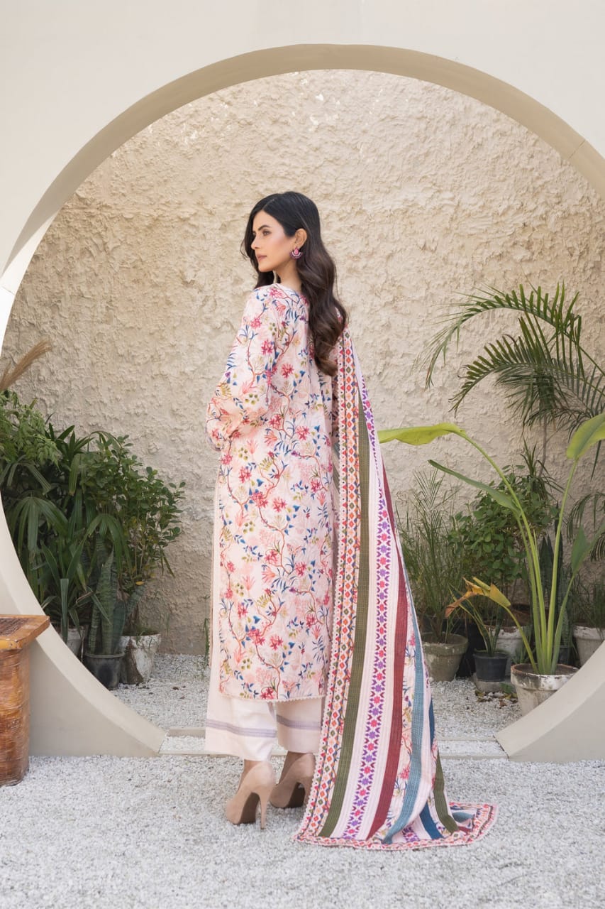 Pure Lawn Digital Embroidered Dress - LL216