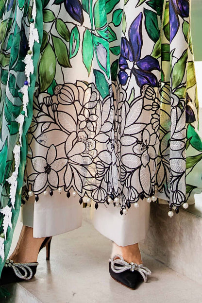 Pure Lawn Green Digital Printed Dress - LL228