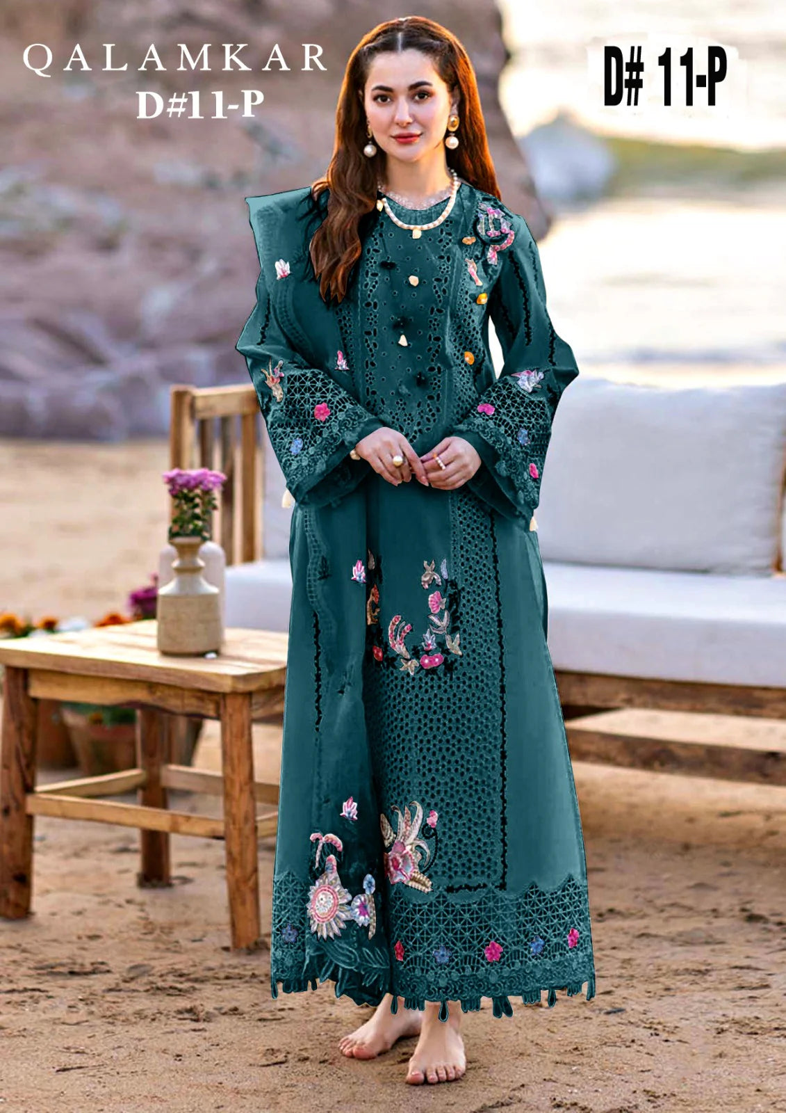 Pure Lawn Zinc Embroidered Dress - LL240