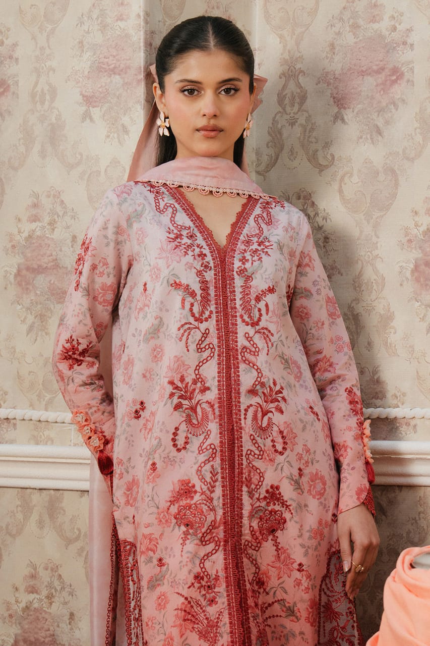 Pure Lawn Pink Embroidered Dress - LL250