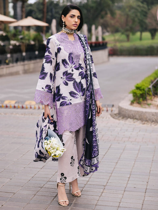 Pure Lawn Purple Embroidered Dress : LL292
