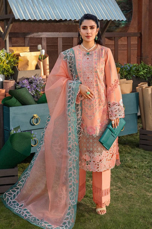 Pure Lawn Peach Chickenkari Dress - LL198