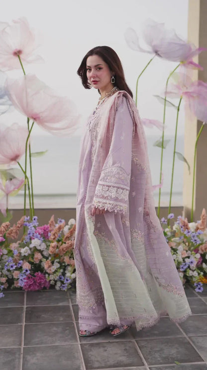 Pure Lawn Lilac Chickenkari Dress : WW279