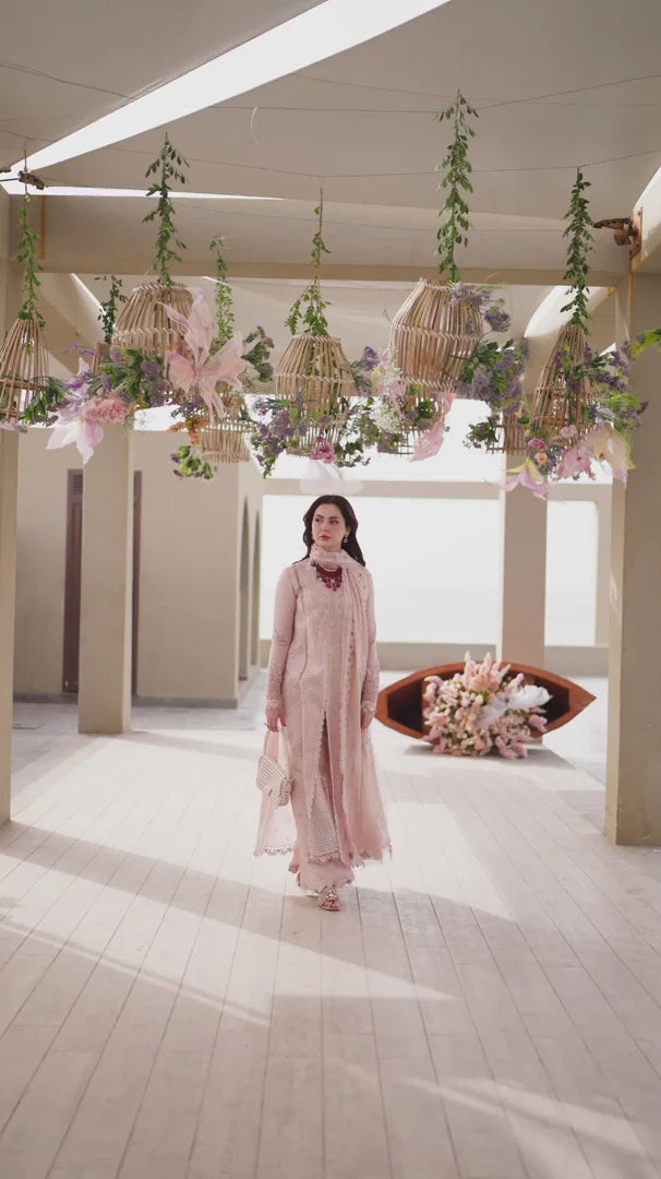 Pure Lawn Tea Rose Chickenkari Dress - LL249