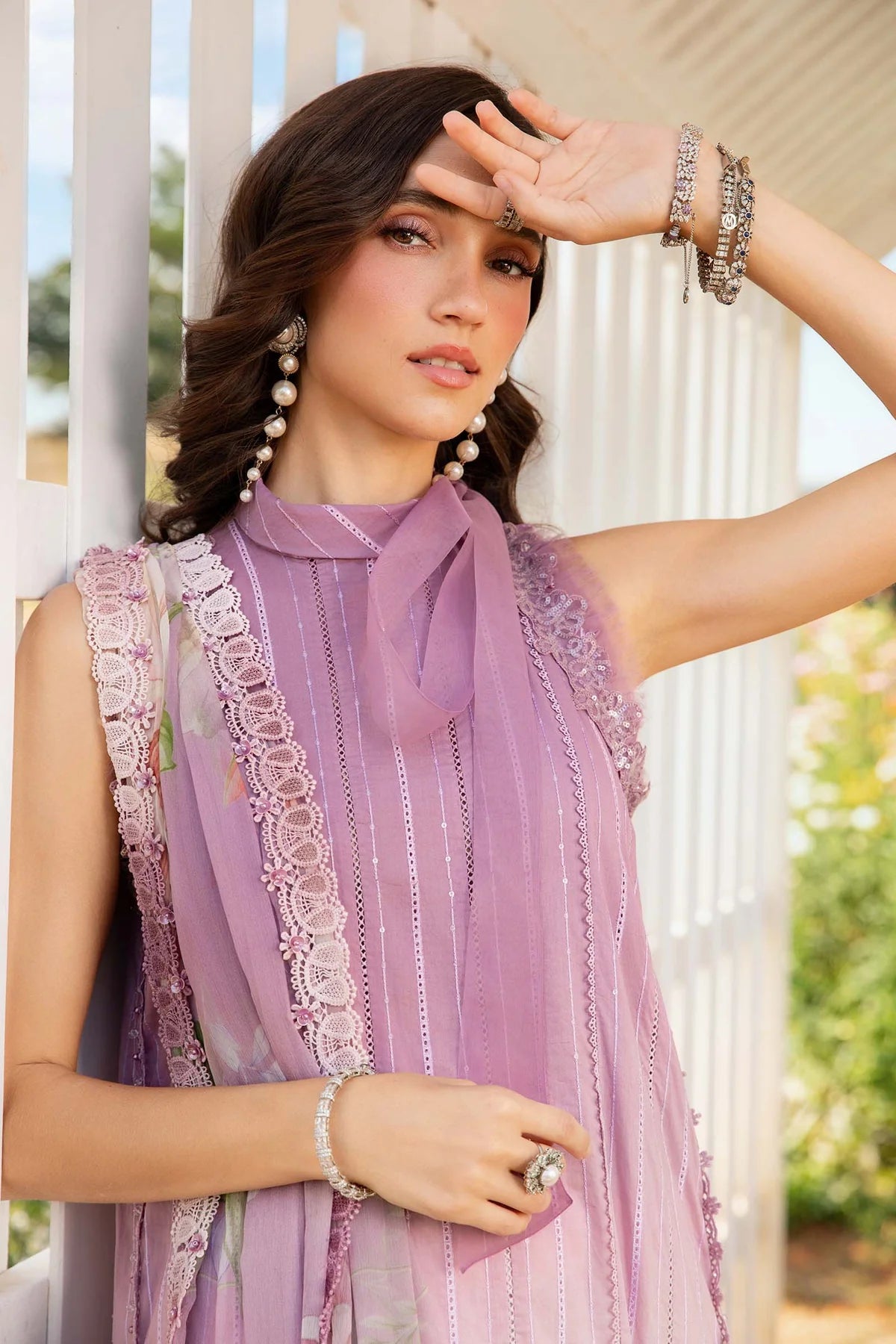Pure Lawn Purple Embroidered Dress - LL247
