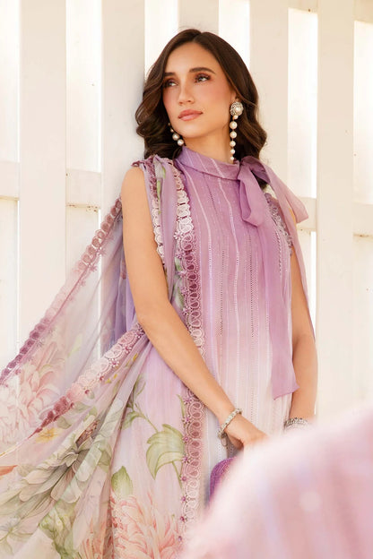 Pure Lawn Purple Embroidered Dress - LL247