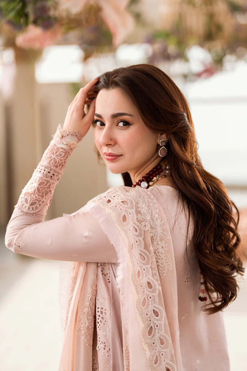 Pure Lawn Tea Rose Chickenkari Dress - LL249