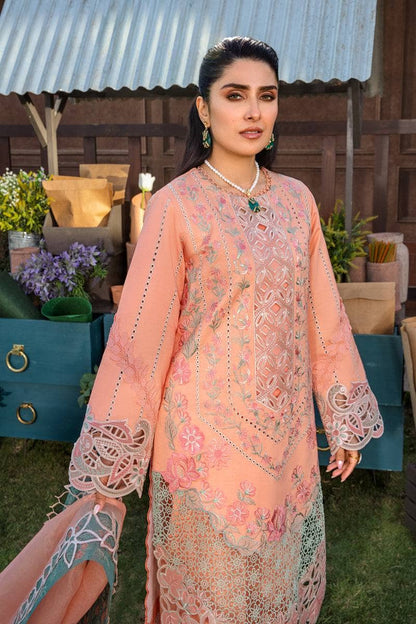Pure Lawn Peach Chickenkari Dress - LL198