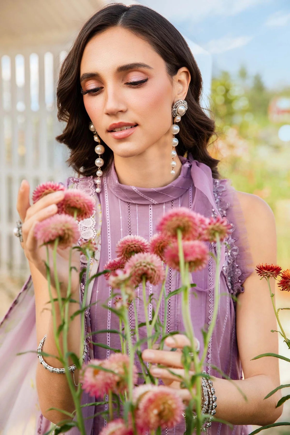 Pure Lawn Purple Embroidered Dress - LL247