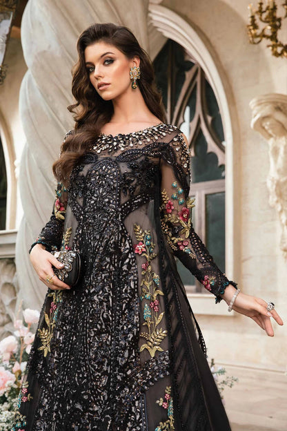 Pure Net Black Embroidered Dress - WW305